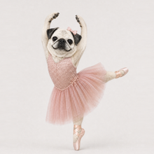 Example of a personalized dog portrait in The Ballet Dancer outfit