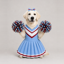 Second example of a personalized dog portrait in The Cheerleader outfit