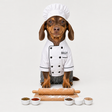 Third example of a personalized dog portrait in The Chef outfit