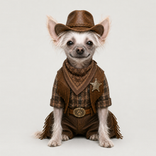 Third example of a personalized dog portrait in The Cowboy outfit