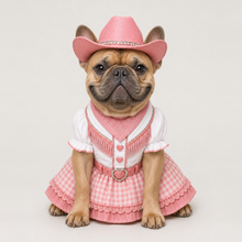 Third example of a personalized dog portrait in The Cowgirl outfit