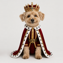 Second example of a personalized dog portrait in The King outfit