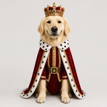 Third example of a personalized dog portrait in The King outfit