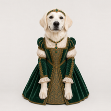 Third example of a personalized dog portrait in The Lady outfit
