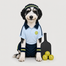 Third example of a personalized dog portrait in The Pickleballer outfit