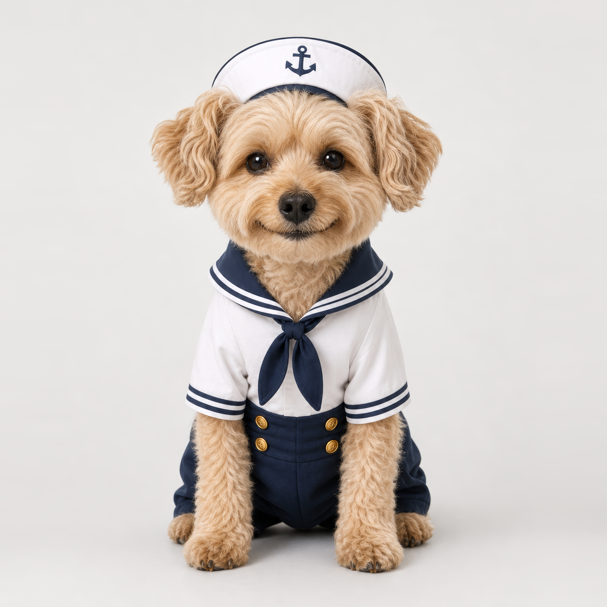 Example of a personalized dog portrait in The Sailor outfit