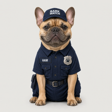 Second example of a personalized dog portrait in The Security Guard outfit